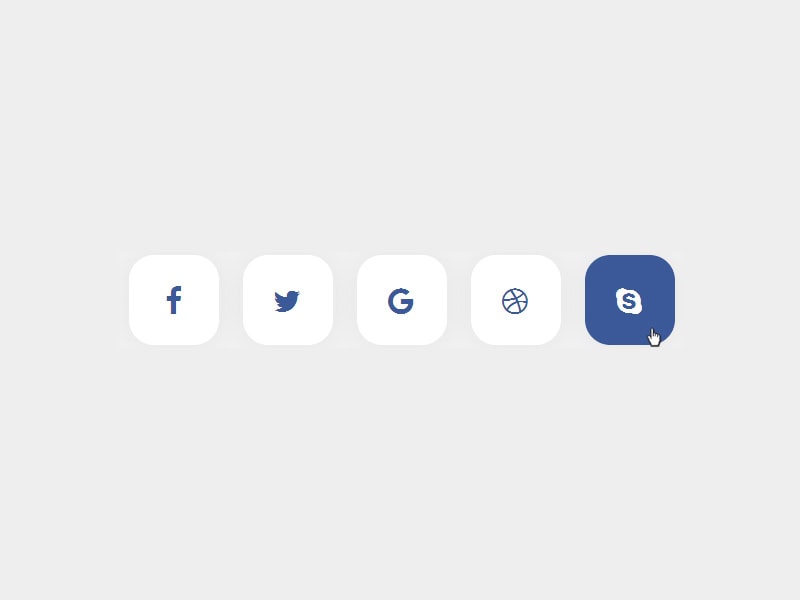 social icons glare effect